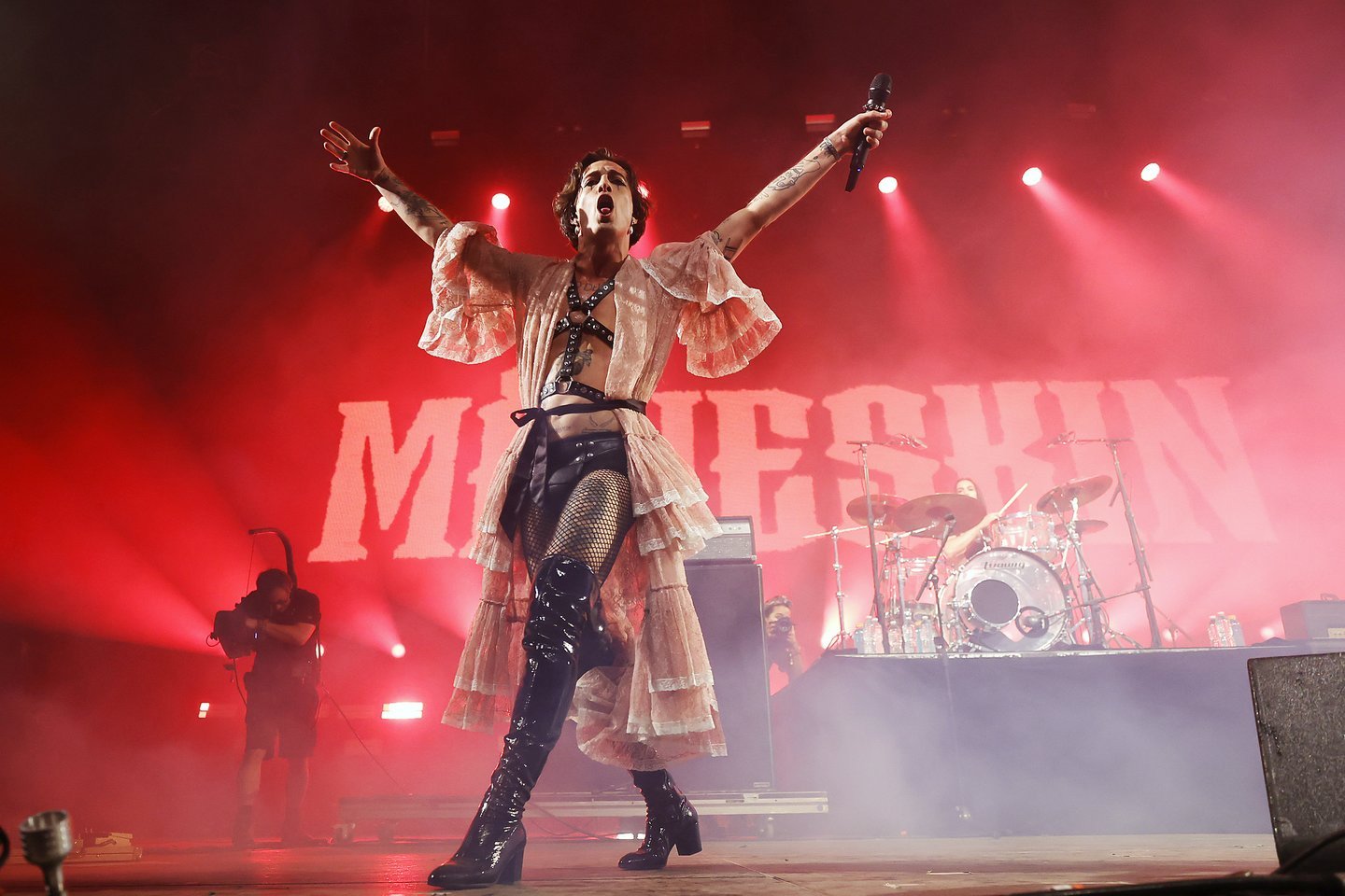 Italijos roko grupė „Måneskin“ triumfavo festivalyje „Coachella“.<br> Pr. siuntėjų nuotr.