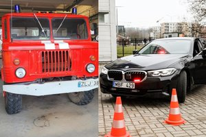 Policijos pareigūnams – naujausi automobiliai, o ugniagesiai meldžiasi, kad pasiektų gaisrą