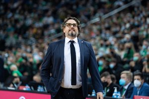 A. Trinchieri džiaugsmas po pergalės: žaidėme gerai, nors ir žaidėjai susitraumuodavo kas dvi minutes