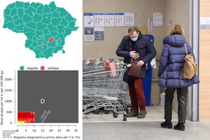 Pandeminiame žemėlapyje – didžiuliai kontrastai tarp savivaldybių: vienoje virusą parodo beveik kas antras testas