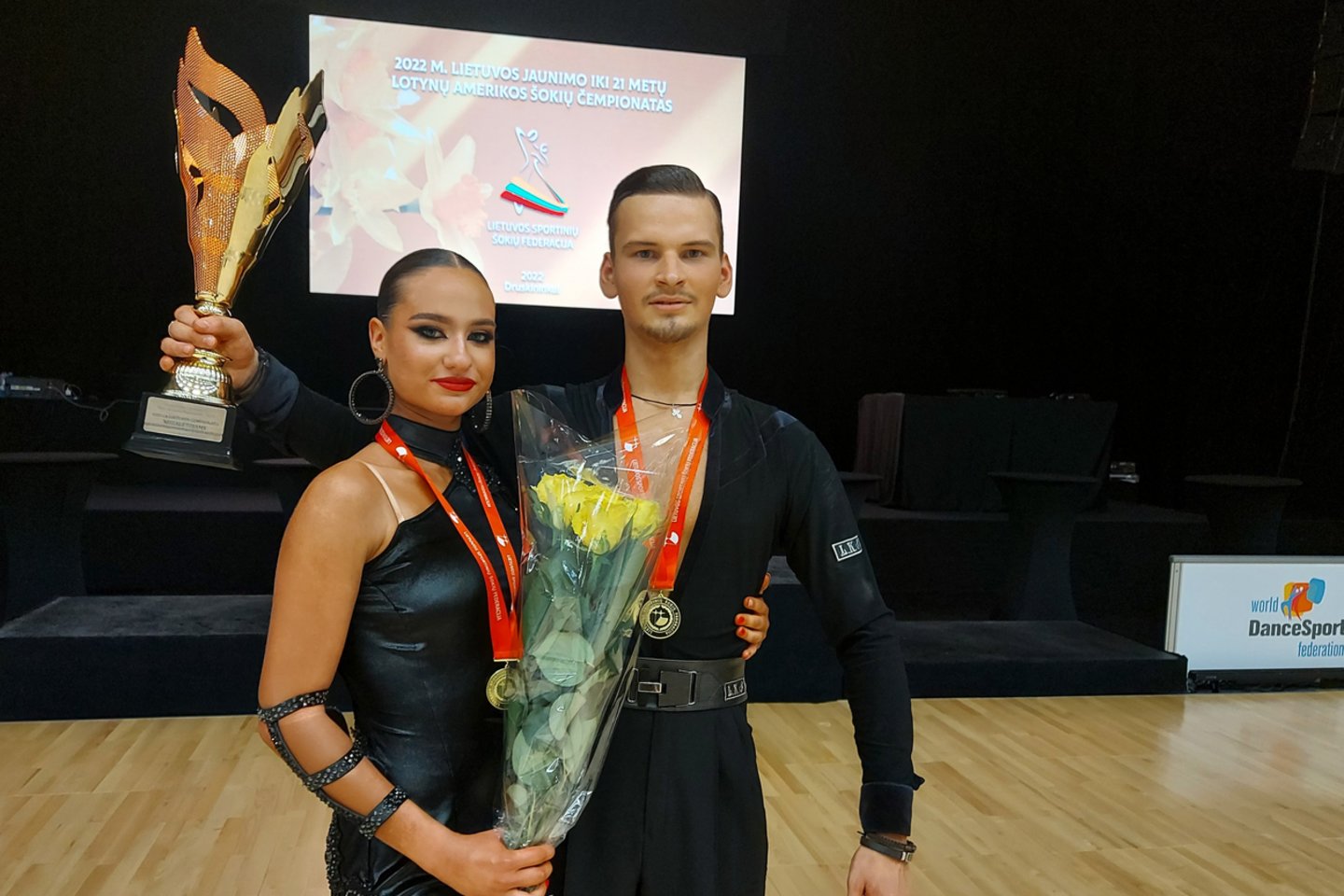 Jaunimo iki 21 m. Lotynų Amerikos šokių programos Lietuvos čempionais tapo Valerijus Šylo ir Smiltė Kozlovskytė.<br>LSŠF nuotr.