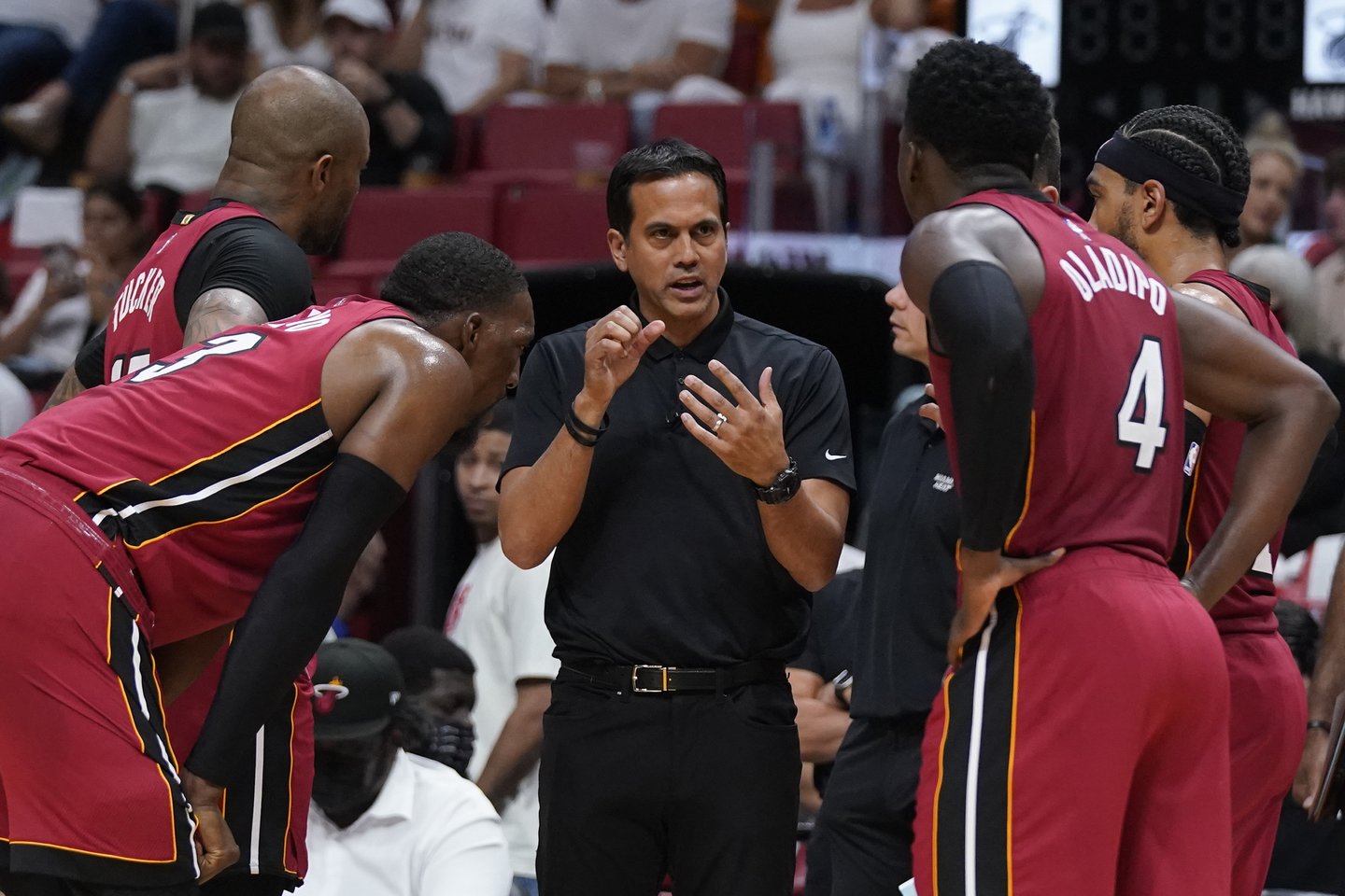 „Miami Heat“ žengė į NBA Rytų konferencijos pusfinalį. <br>AP/Scanpix nuotr.