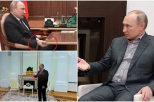 Vaizdo įrašai užminė mįslę: apie keistą V. Putino elgesį pasisakė sveikatos ekspertai