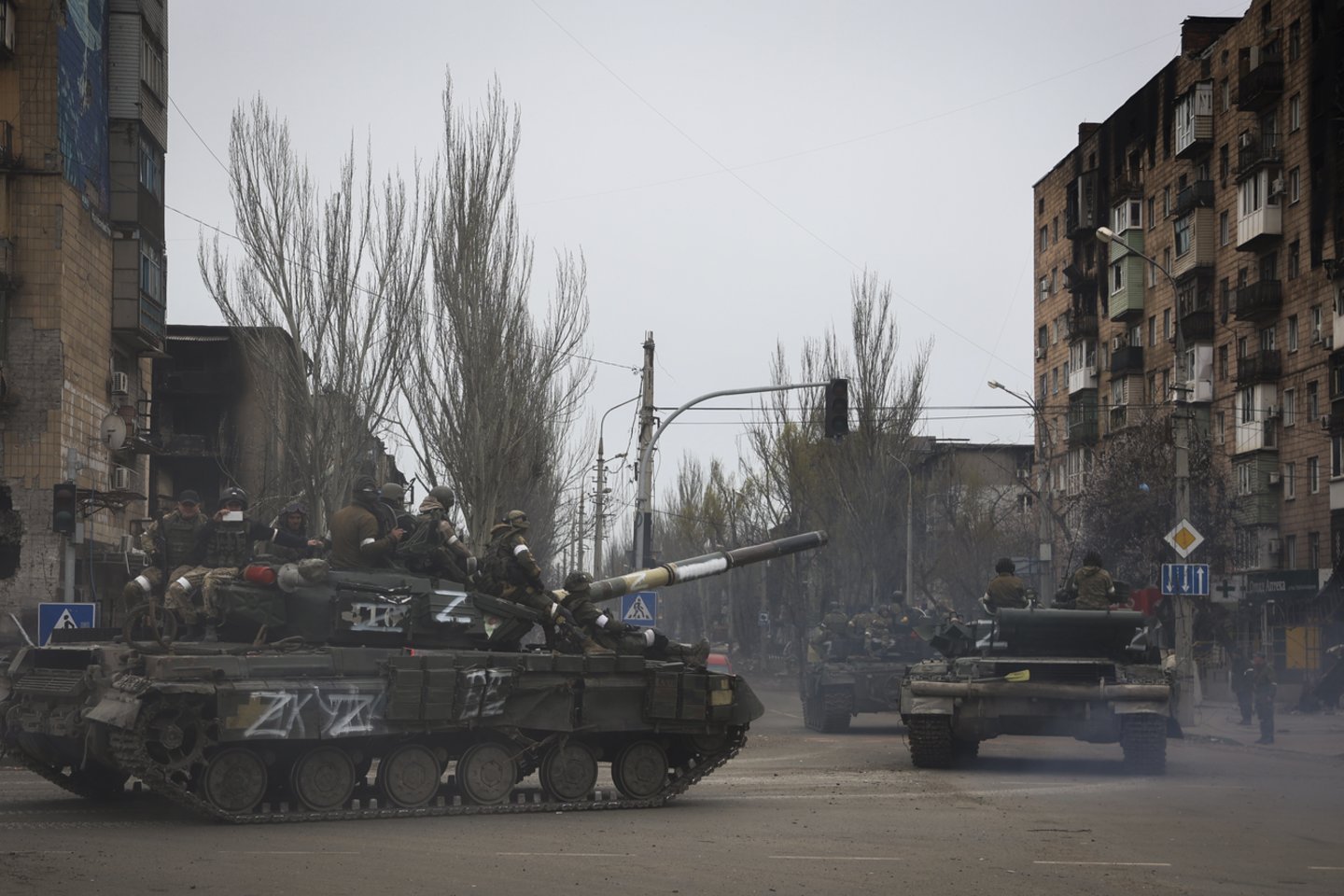 Karas Ukrainoje, Mariupolis.<br>AP/Scanix nuotr.