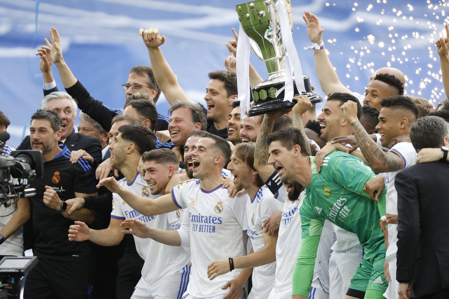 Ispanijos futbolo čempiono vardą užsitikrino Madrido „Real“.<br>Reuters/Scanpix nuotr.