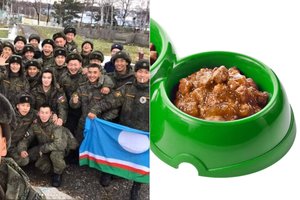 Savanoris Ukrainoje: buriatai atėmė šunų konservus, o paskui gyrė, kokie jie skanūs