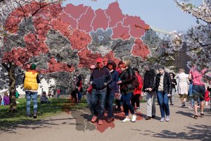 COVID-19 žemėlapyje – gausybė raudonų rajonų: viename mieste užsikrėtimų ir toliau daugėja