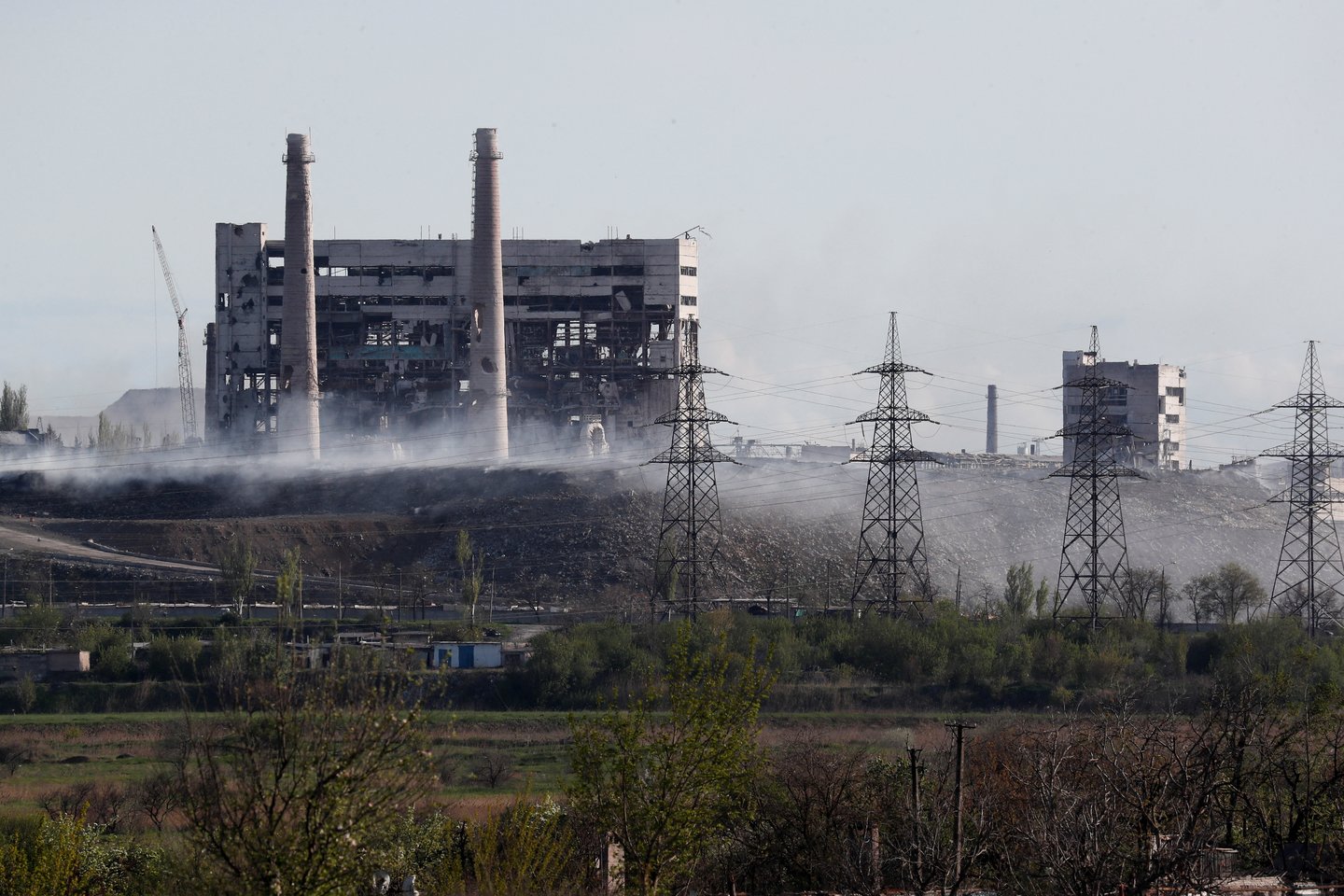 Karas Ukrainoje, plieno gamykla<br>Reuters/Scanpix nuotr.