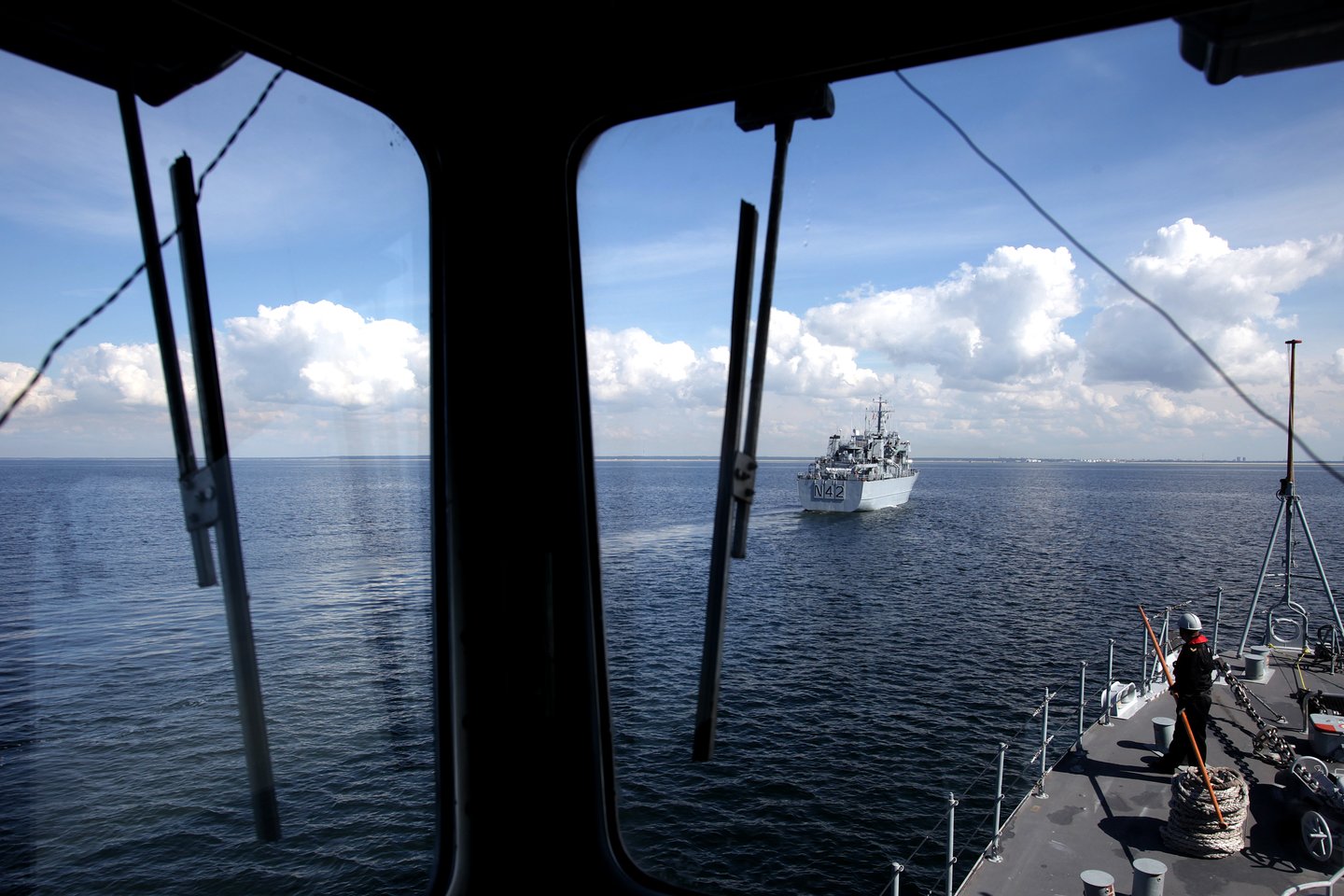 Baltijos jūroje – tarptautinė išminavimo operacija, narų pratybos.<br>V.Balkūno nuotr.