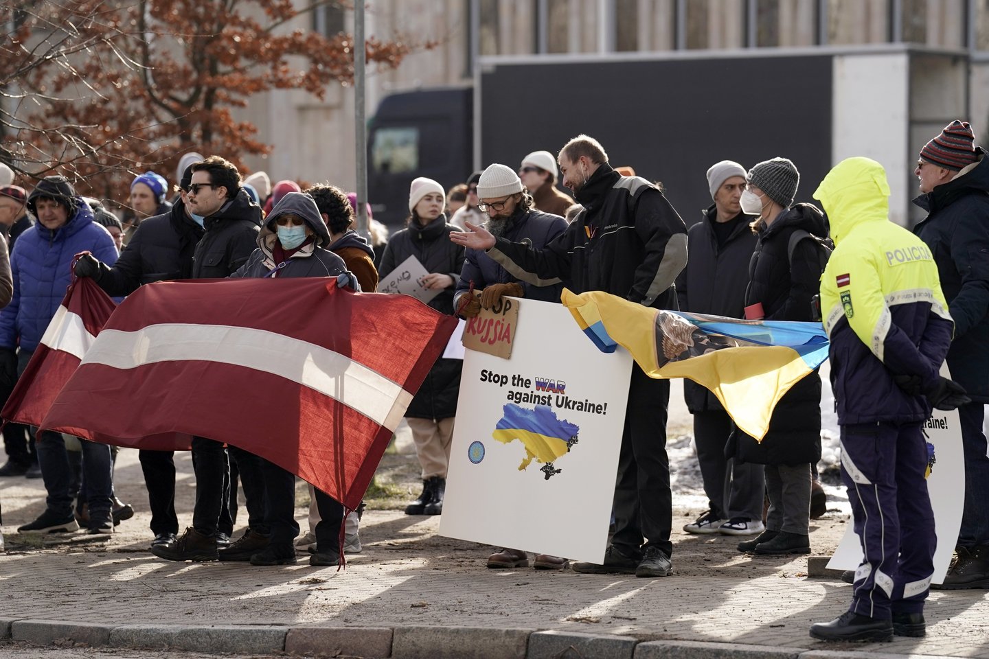 Latvija palaiko Ukrainą.<br>AP/Scanpix asociatyvi nuotr.