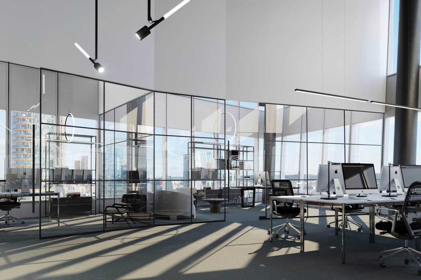 Verslo centro statybas planuojama užbaigti kitų metų rugsėjį tačiau pastate jau dabar išnuomota maždaug trečdalis (7 tūkst. kv. m) rinkai siūlomo biuro patalpų ploto.<br>„Studio Libeskind“ vizual.