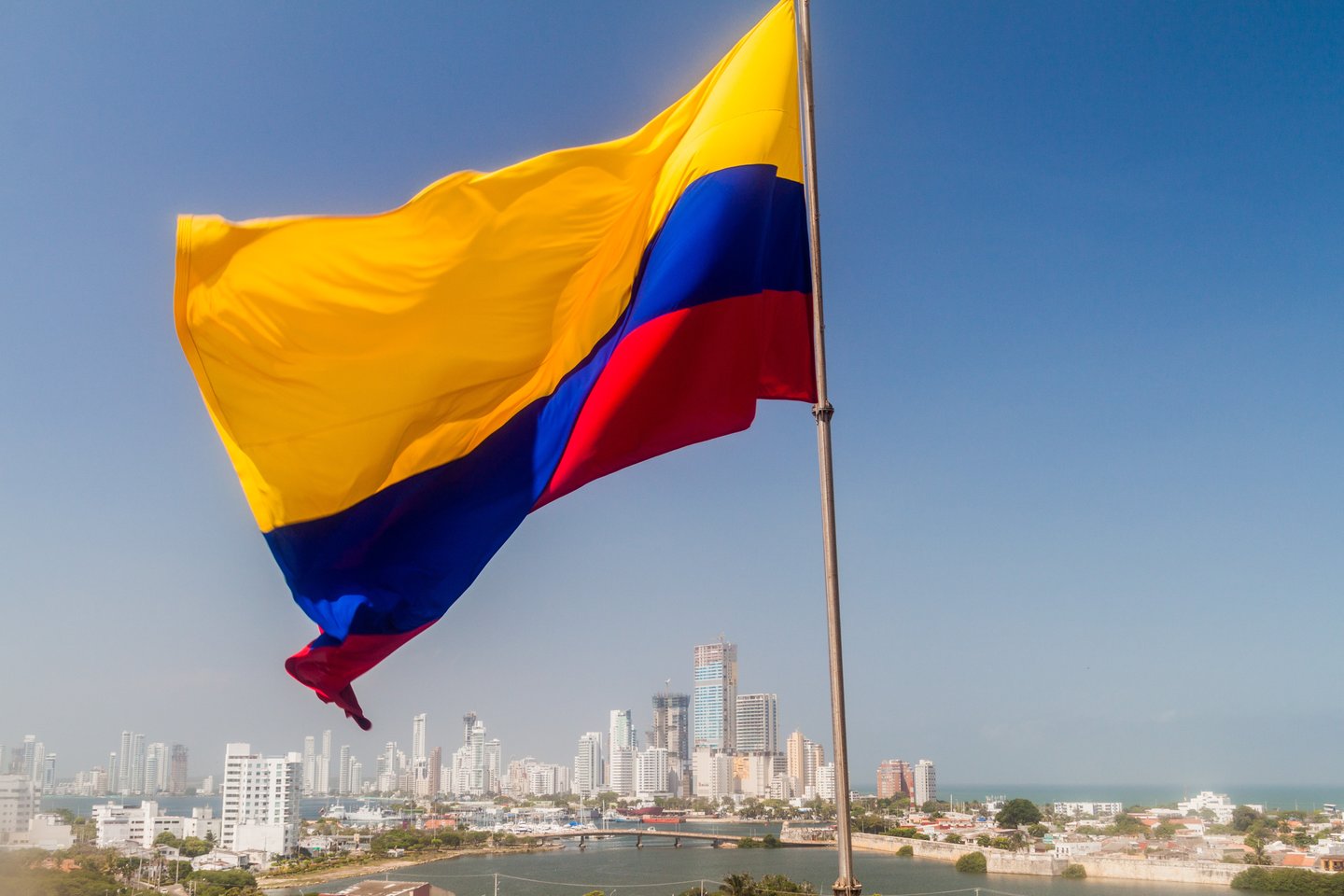 Kolumbijos vėliava.<br>123rf.com asociatyvi nuotr.