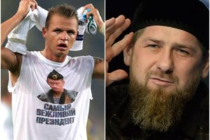 R. Kadyrovas apgavo: nesumokėjo baudos už rusų futbolininką, kuris aikštėje pasirodė su V. Putino atvaizdu