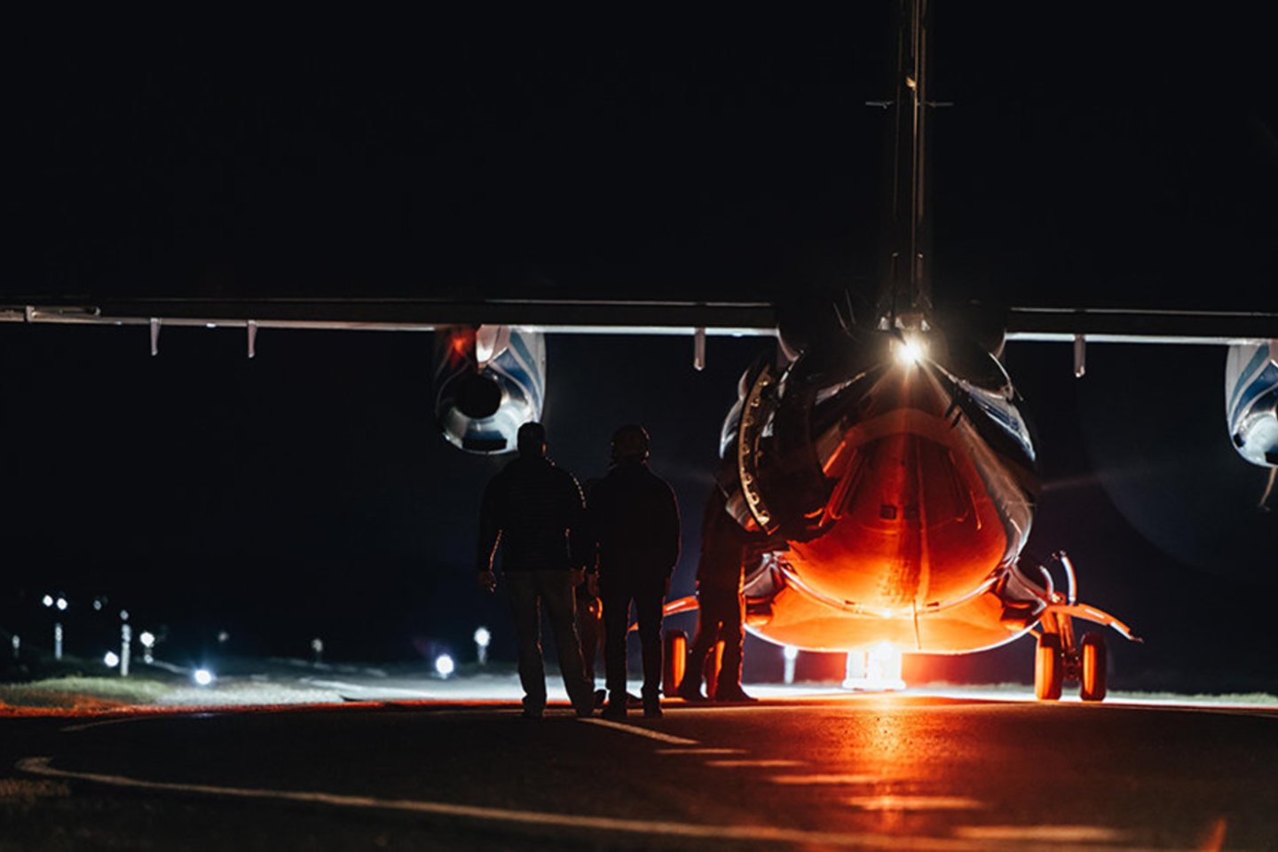 C-146A „Wolfhound“ nusileido ir pakilo Latvijoje.<br>„Twitter“ nuotr.