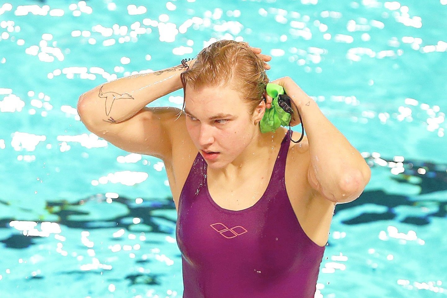 R.Meilutytė grįžo į plaukimo varžybas po dvejų metų pertraukos ir įrodė, kad čempionės įgūdžių neprarado.<br>G.Šiupario nuotr.