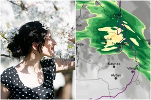Smarkūs lietūs su perkūnija temperatūrai kilti netrukdys: kai kur įkais net iki 25 laipsnių