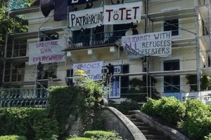 Austrijos aktyvistai užėmė vilą, kuri, manoma, priklauso Rusijos oligarchui