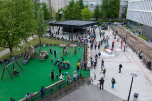 Populiariame sostinės rajone – nauja viešoji erdvė, patiks aktyvaus ir ramesnio poilsio mėgėjams