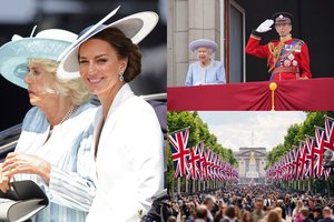 Su trenksmu pradėta Elizabeth II skirta puota: karietoje – grožiu pribloškianti kunigaikštienė Catherine