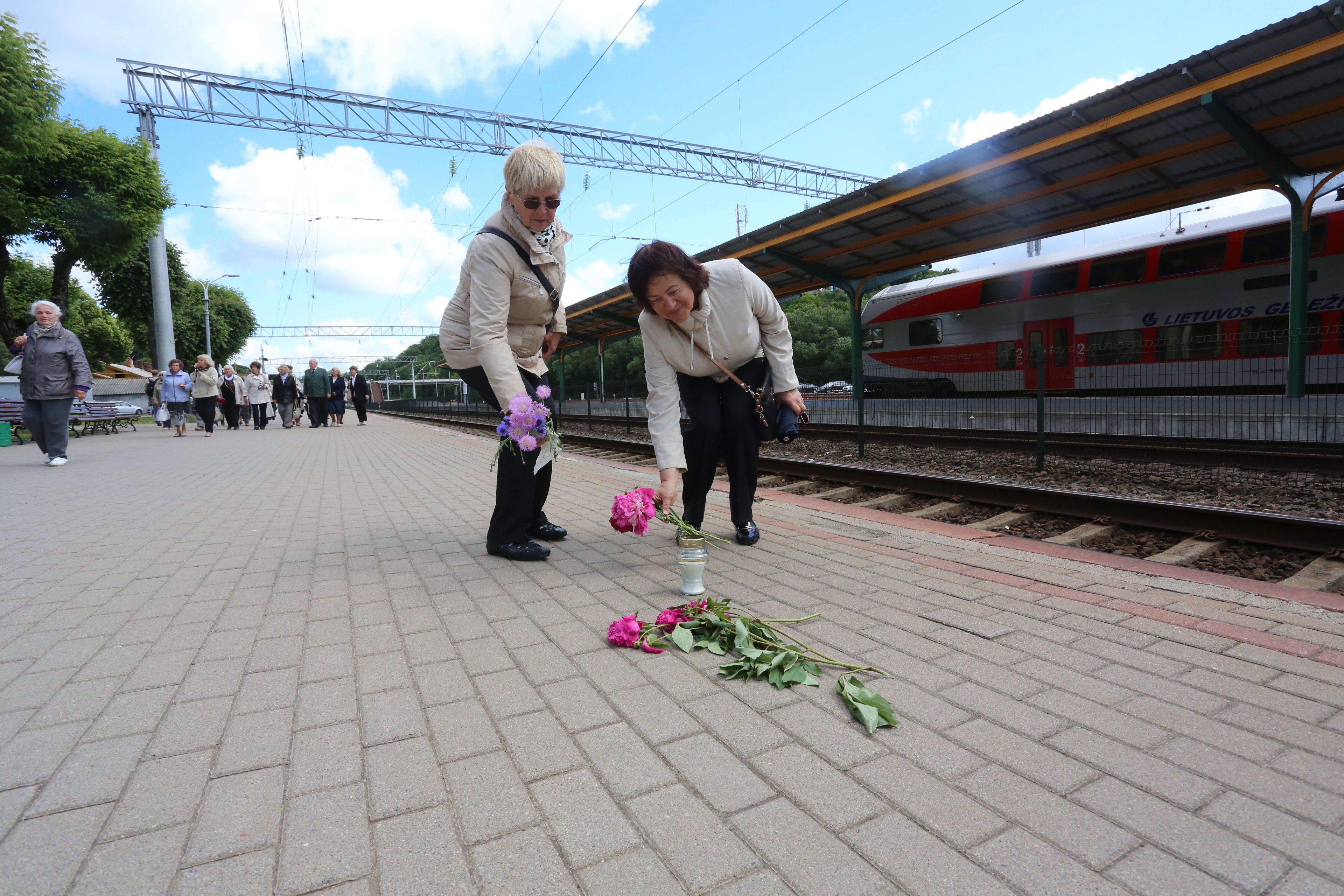 Tremtis, gedulo ir vilties diena, geležinkelio stotis, traukinys, gėlės, atmintisM.Patašiaus nuotr.
