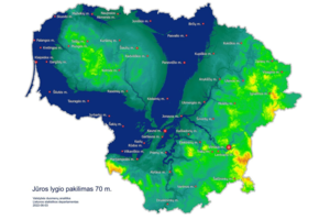 Pademonstravo, kaip atrodytų Lietuva, pasaulis ir Vilnius, jei jūros lygis pakiltų 70 metrų