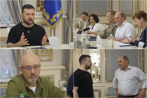 V. Zelenskis giria britų „lyderystę“ ir paramą Ukrainai kovoje su Rusija