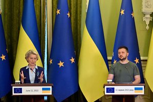 EK vadovė U. von der Leyen nuvyko į Ukrainą aptarti šalies siekio įstoti į ES