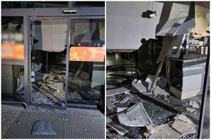 Alytuje naktį nusikaltėliai susprogdino bankomatą ir pagrobė pinigus