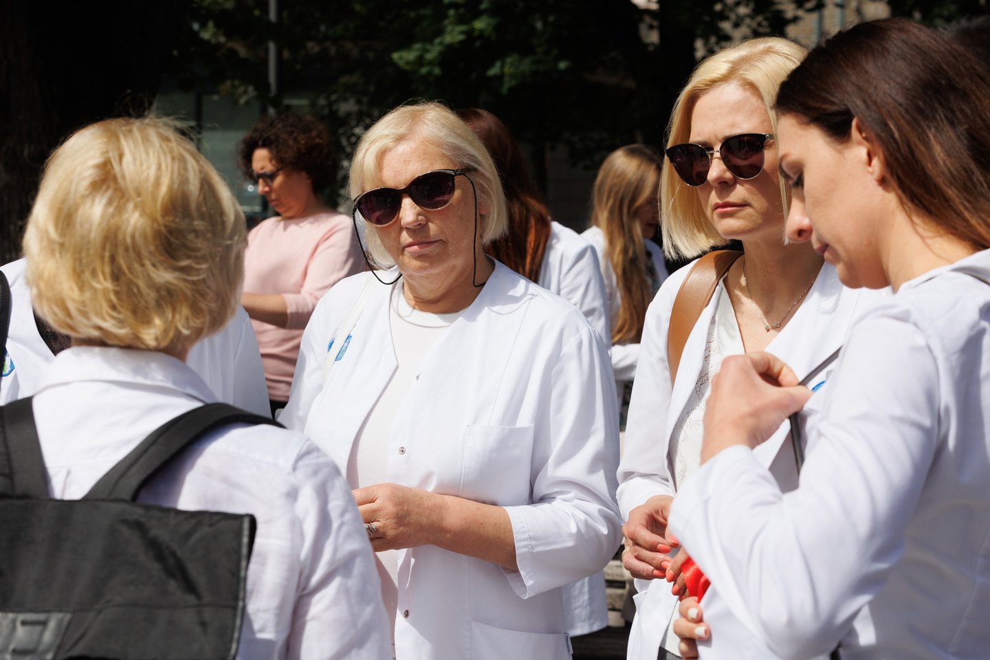 Šeimos gydytojų solidarumo akcija Kudirkos aikštėje, Vilniuje.<br>T.Bauro nuotr.