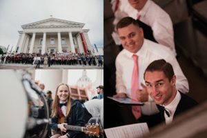 Į Vilnių grįžo Dainų šventės dvasia: groja, dainuoja ir šoka studentai