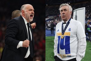 Čempionas sveikina čempioną: C. Ancelotti nusilenkė P. Laso ir „Real“ krepšininkams