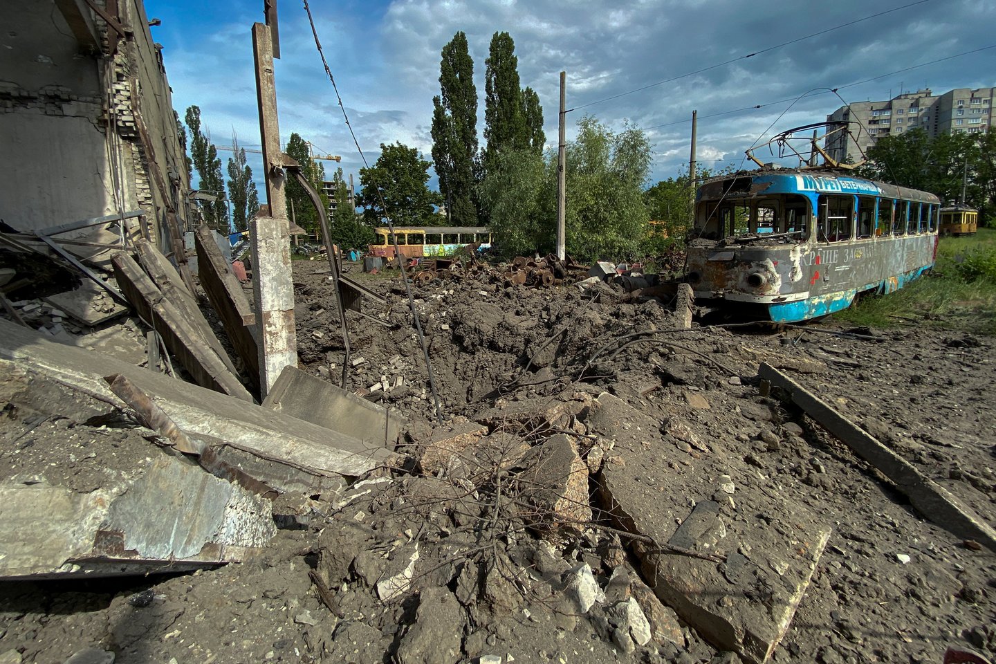 Karas Ukrainoje, Rusija vėl paleido raketas į Charkovą.<br>Reuters/Scanpix nuotr.