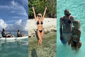 Kim Kardashian atostogos su nauju mylimuoju – atokiame krante: mėgavosi vienas kito dėmesiu ir rodė tobulas kūno linijas