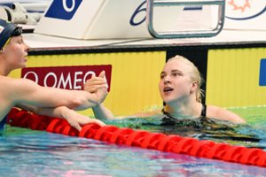 Įtampa Budapešte: R. Meilutytė per plauką įplaukė į 50 m krūtine pusfinalį