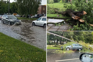 Lietuvą nuplovus smarkioms liūtims – nuostolių skaičiavimas: virto medžiai, tvino gatvės, įspėjo vairuotojus