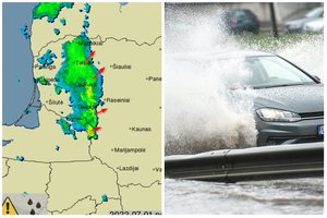 Tauragė skęsta: vos per kelias valandas iškrito mėnesio kritulių norma