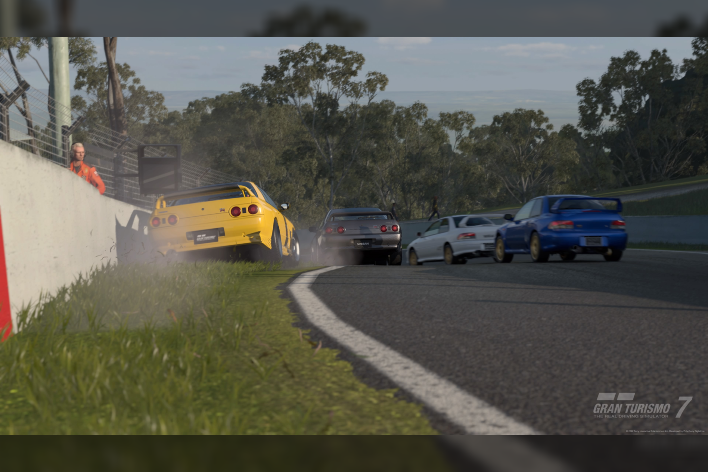 „Gran Turismo 7“ lenktynių akimirka.<br> Žaidimo ekrano nuotr.