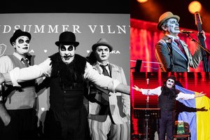 Spalvingieji „The Tiger Lillies“ nariai sostinės scenoje išskleidė Ukrainos vėliavą