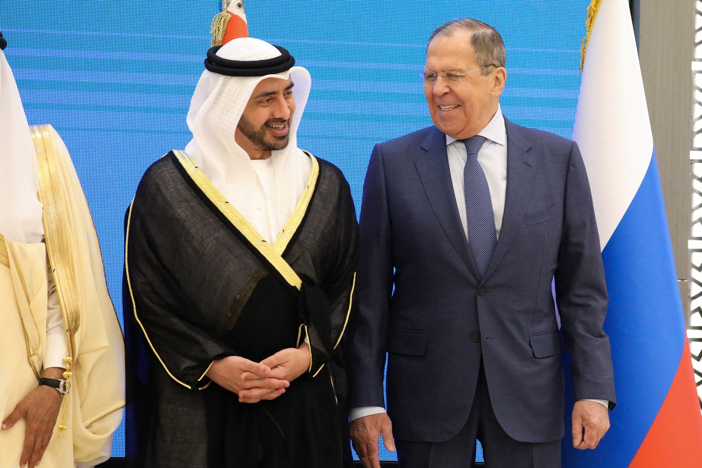 Rusijos užsienio reikalų ministras S. Lavrovas dalyvauja Persijos įlankos bendradarbiavimo tarybos valstybių pareigūnų susitikime Rijade.<br>Reuters/Scanpix nuotr.