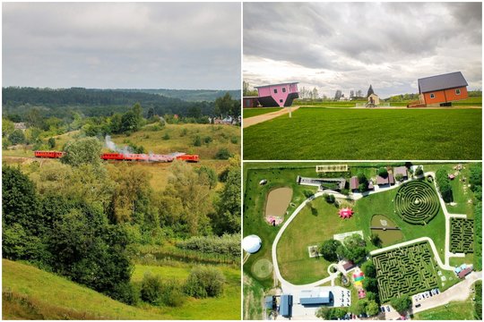 Vasaros TOP'ai Anykščiuose: pirtis traukinyje ir aukštyn kojom sustatyti namai