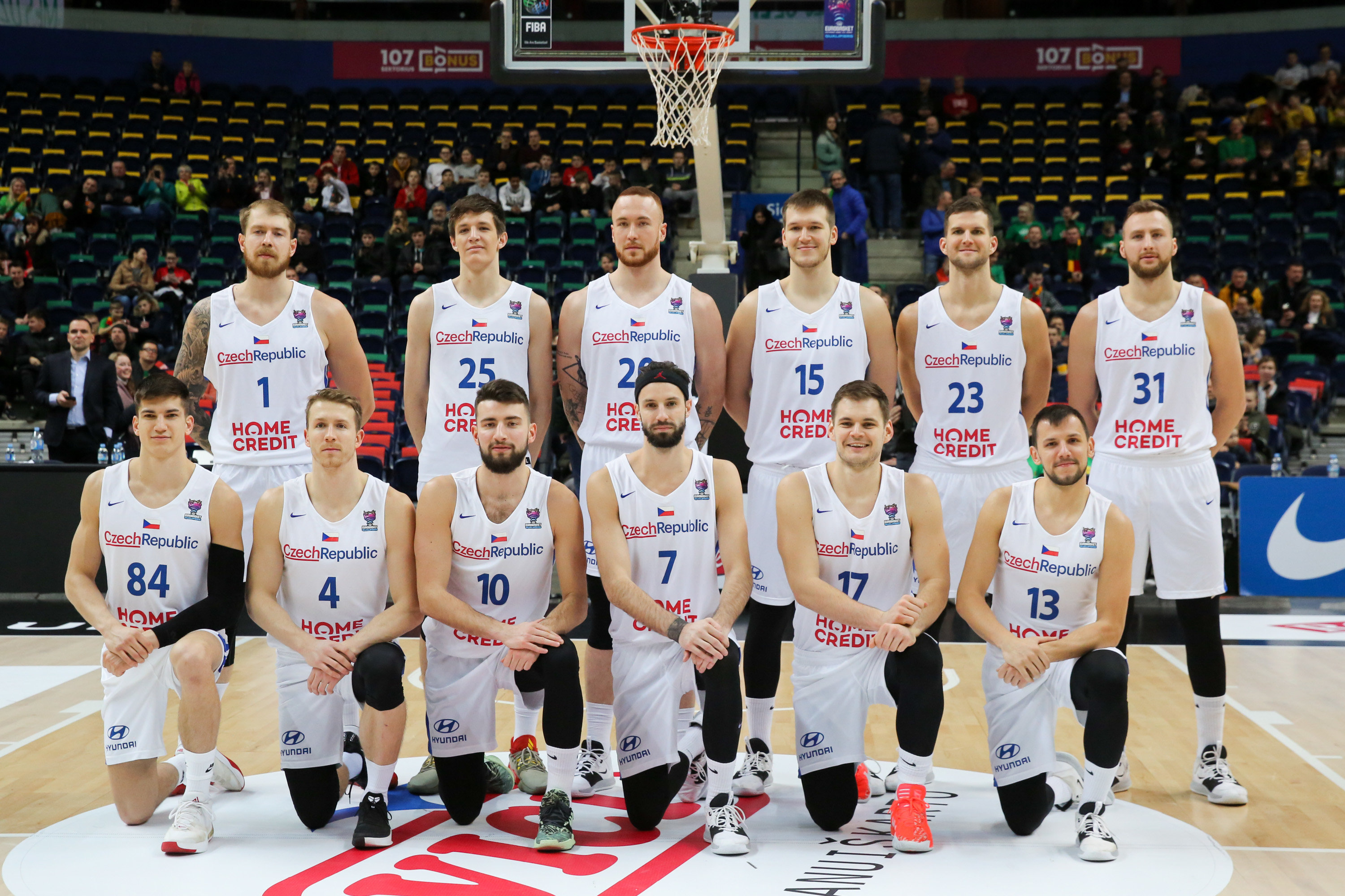 Čekijos vyrų krepšinio rinktinė. 2021 metai.T.Bauro nuotr.