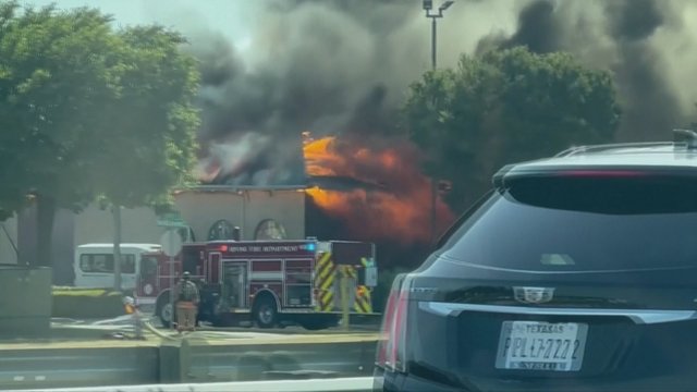 Liudininkų filmuotoje medžiagoje užfiksuotas didžiulis gaisras, apėmęs viešbutį Teksase