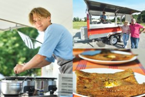 Į mažą miestelį atvilkę vagonėlį kepa neįprastus blynus – tokius čirškino net Prancūzijos ambasados rezidencijoje Turniškėse