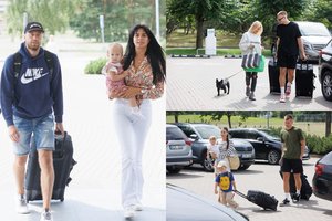 Krepšininkus į rinktinės stovyklą Palangoje atlydėjo mylimosios ir šeimos