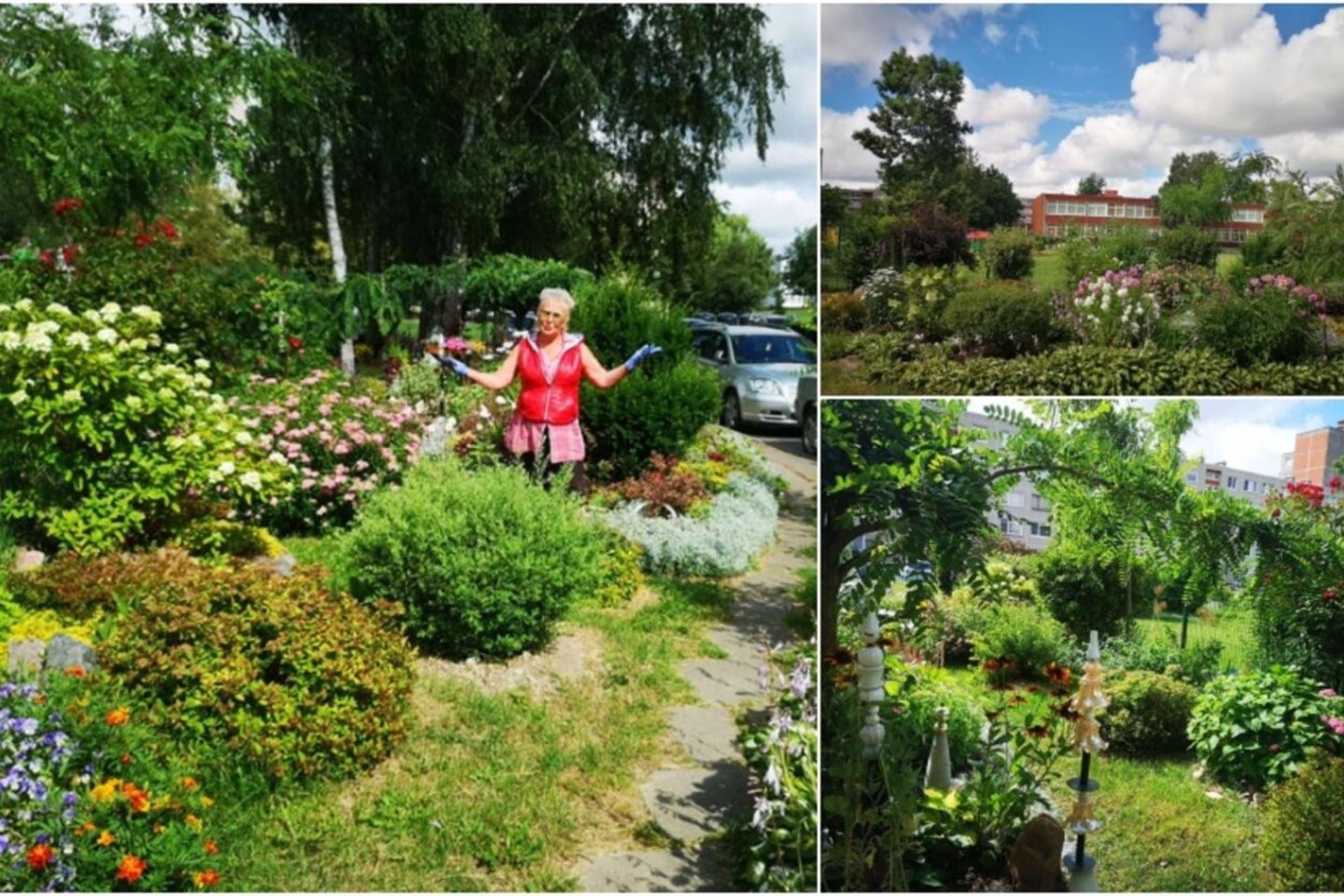 Tuščią erdvę daugiabučio namo kieme, prie vaikų darželio tvoros, Svetlana Koršunova per 12 metų pavertė įspūdinga grožio ir poilsio oaze.<br>J. Petronytės nuotr.