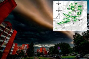 Orai: per šalį slinks trumpos liūtys ir perkūnija, vietomis teks saugotis vėjo