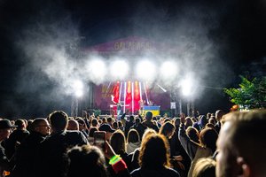 Pirmoje festivalio „Galapagai“ diena: rokas, repas, romantika ir laužyti ritmai vaizdingoje Palūšės pakrantėje