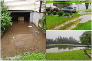 Liūtis vėl skandino Lietuvą: tvino kiemai, daržai ir net rūsiai