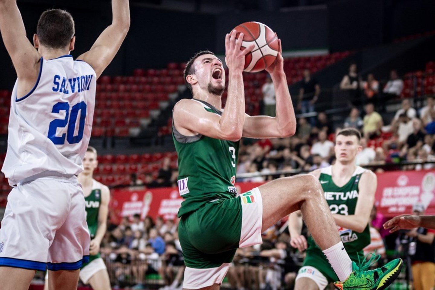 Lietuvos 18-mečiai tęsia pasirodymą Europos krepšinio čempionate.<br>FIBA nuotr.