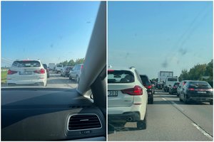 Avarija netoli Kauno: susidūrė 3 automobiliai, susidarė spūstis